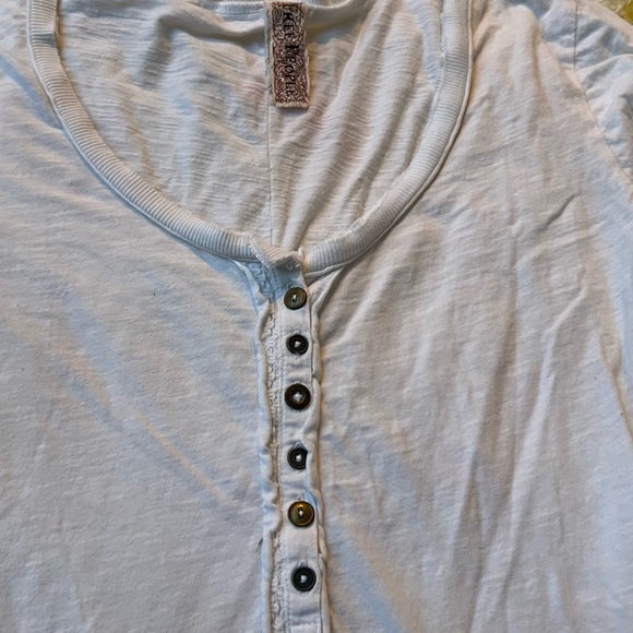 Free People | Crochet Sleeve Detail Henley - Picture 6 of 11